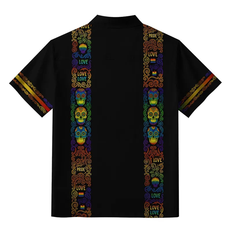 Japanese Skull Button-up Shirt for Streetwear