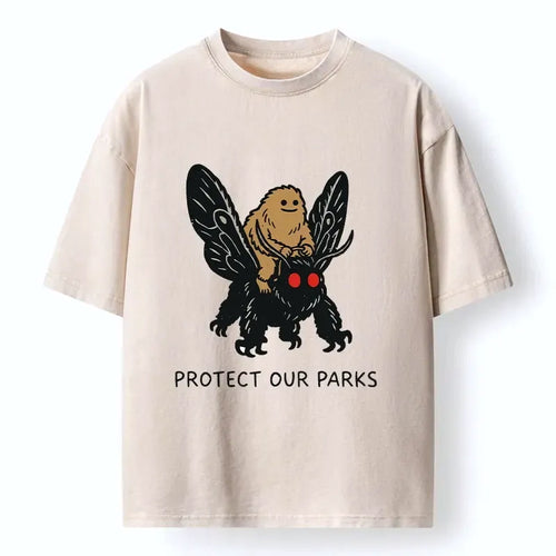 Kyoto-Lion Bigfoot Ride Moth Protect Parks Washed T-Shirt