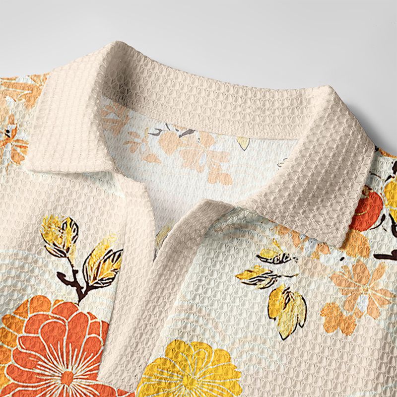 Japanese Fruitful Flower Polo Shirt