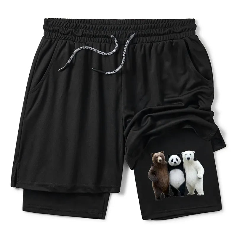 Vintage Ukiyo-e Bear Shorts Streetwear Fashion