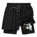 Vintage Ukiyo-e Bear Shorts Streetwear Fashion