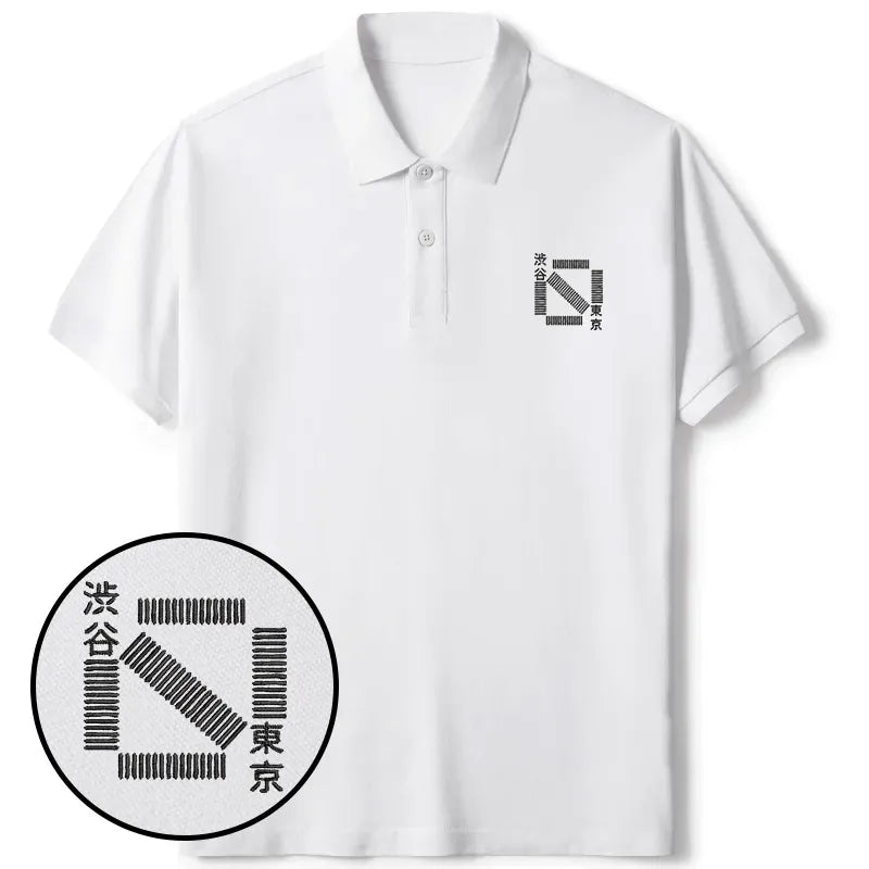 Shibuya Crossing embroidered shirt for daily wear