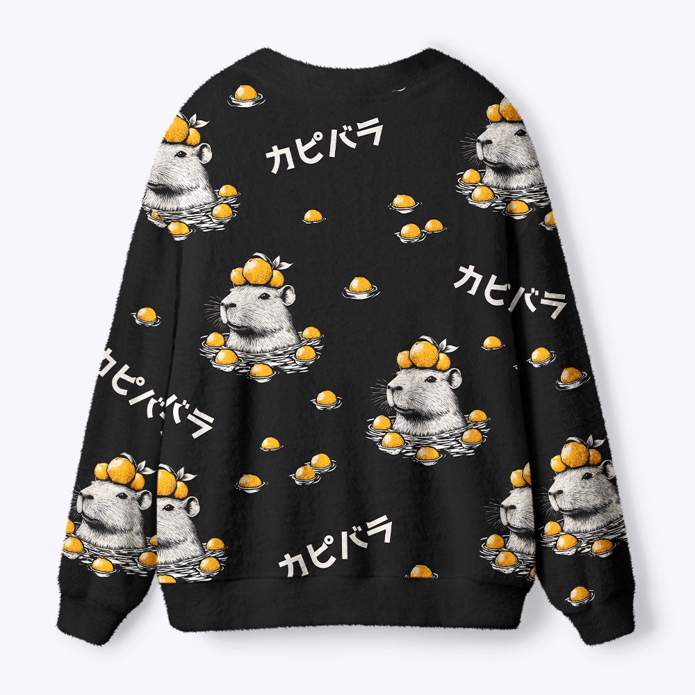 Kyoto-Lion Cute Capybara And Lemon Ugly Cardigan Sweater