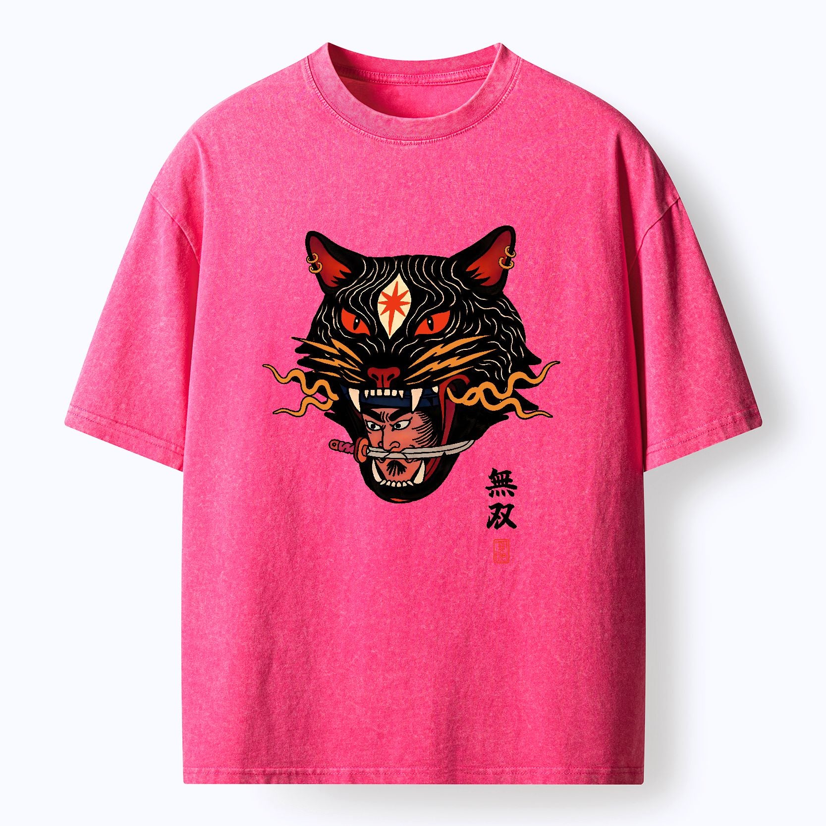 Unisex Japanese lion t-shirt for streetwear