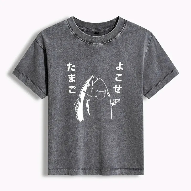 japanese fish women's washed t-shirt