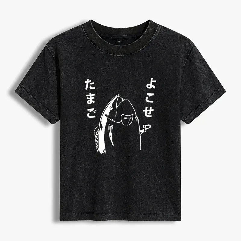 japanese fish t-shirt casual daily wear