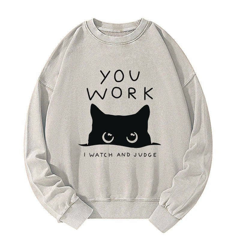 japanese cat washed sweatshirt best seller