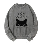 japanese cat washed sweatshirt best seller