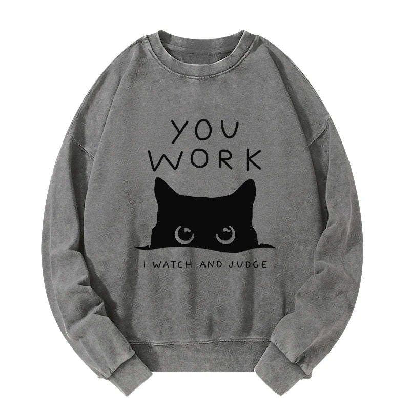 japanese cat washed sweatshirt best seller