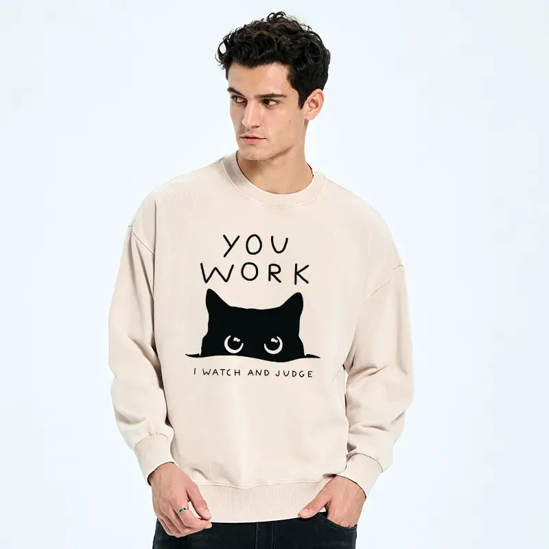 japanese cat washed sweatshirt best seller