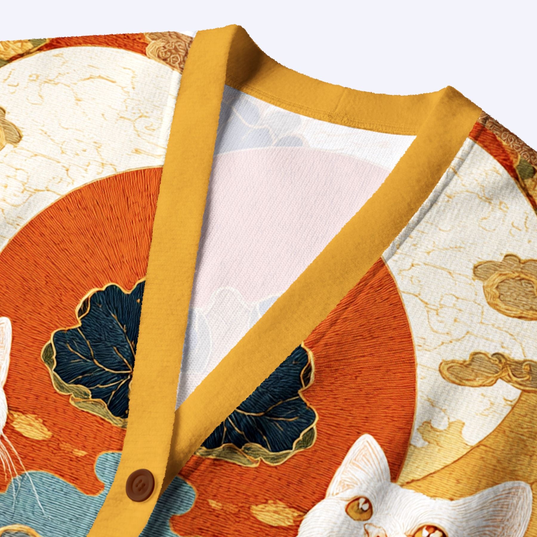 Kyoto-Lion White Guardians Of The Vermilion Sun Ugly Cardigan Sweater