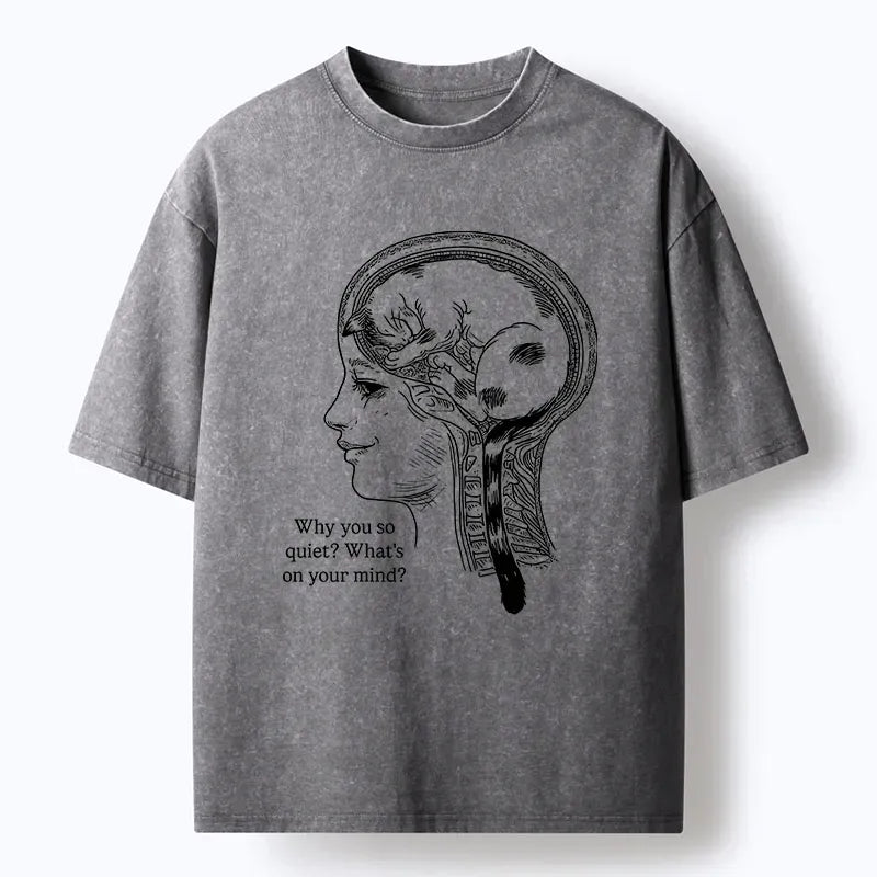Kyoto-Lion Brain Full Of Cats Washed T-Shirt