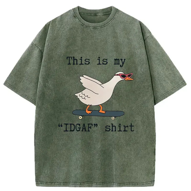 Unisex Washed Cotton T-Shirt with Japanese Art