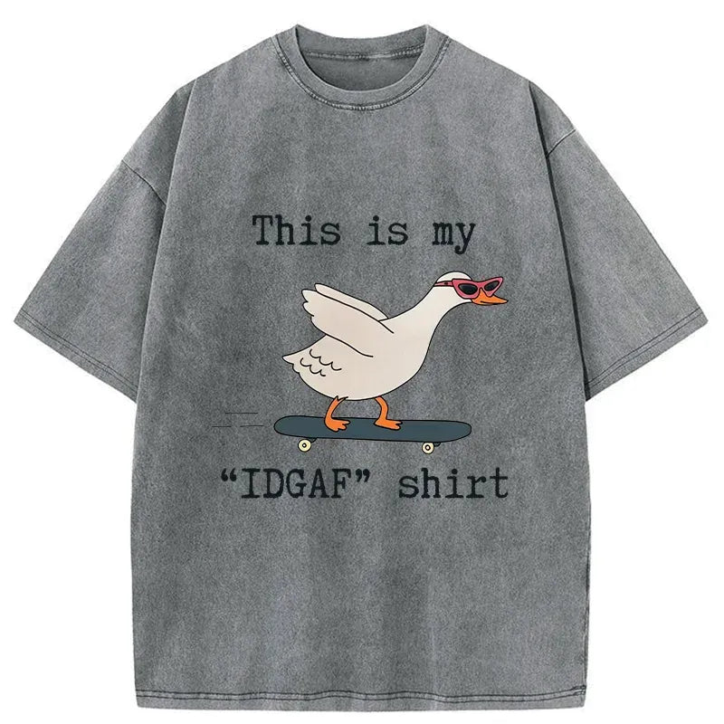 Japanese Streetwear Washed T-Shirt for Men