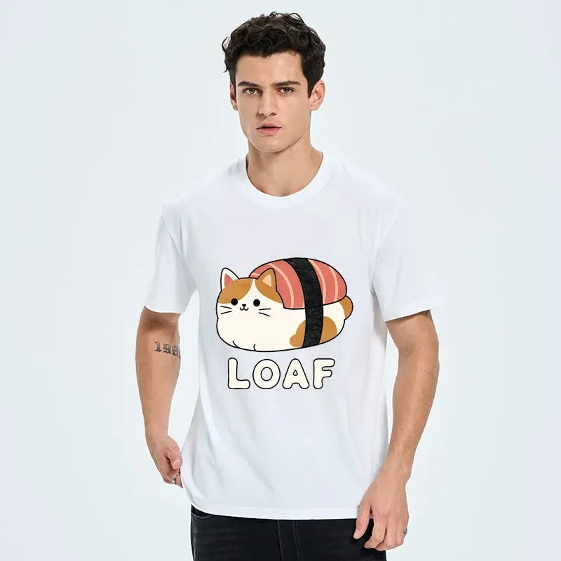 Cute Kitty Loaf Art Tee for Casual Wear