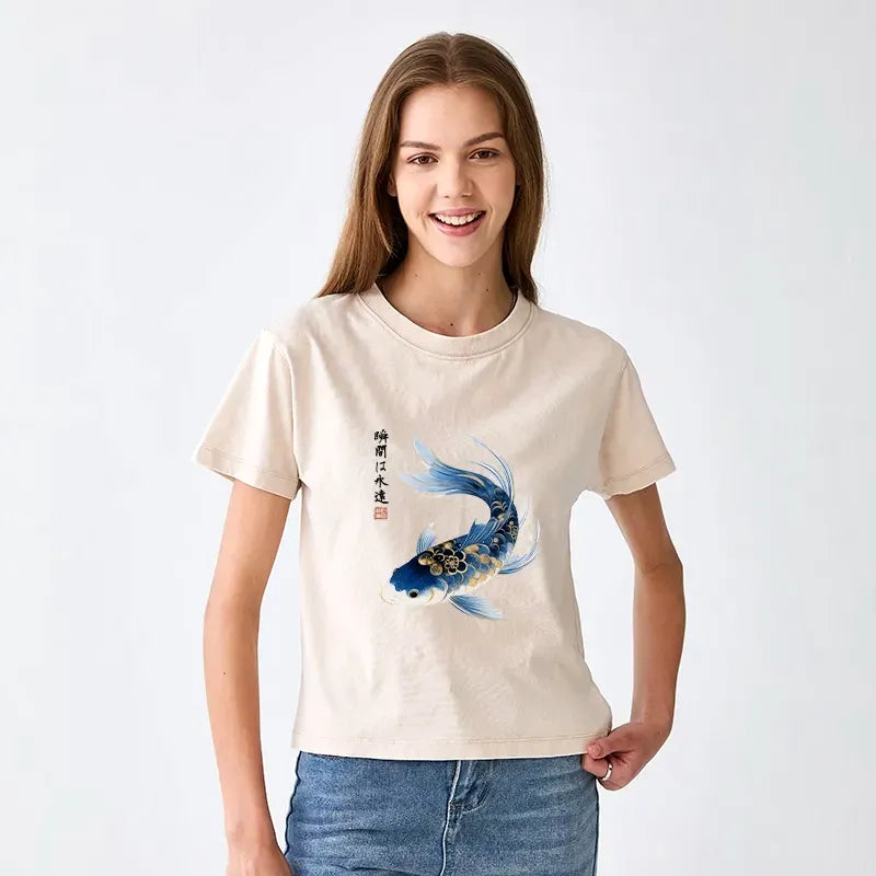 Washed Japanese art t-shirt on sale