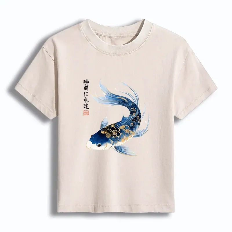 Elegant koi fish tee for daily wear