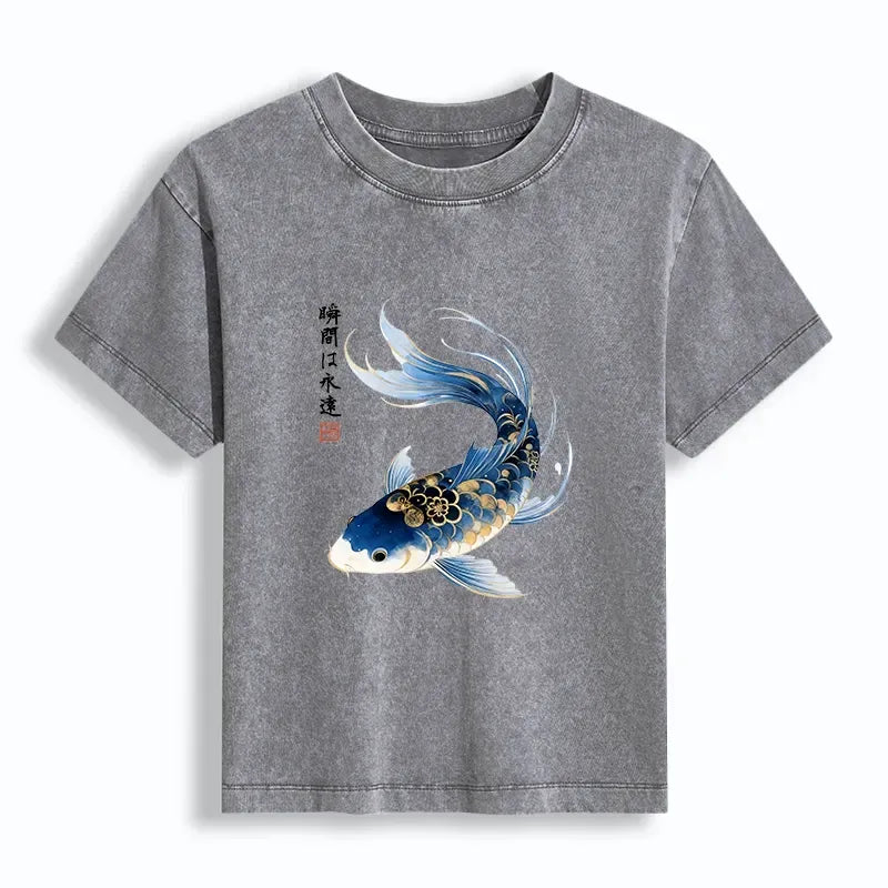 Elegant koi fish tee for daily wear
