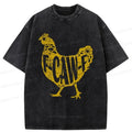 Kyoto-Lion Cock Crows Funny Washed T-Shirt