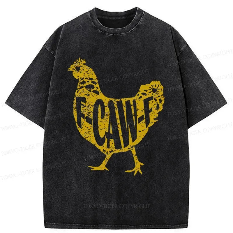 Kyoto-Lion Cock Crows Funny Washed T-Shirt