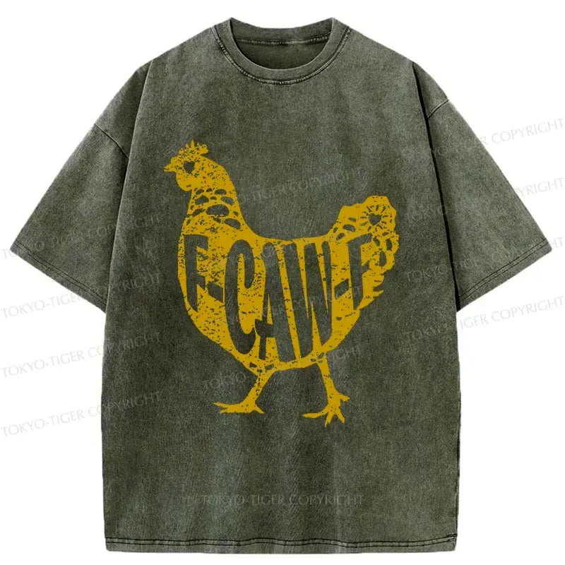 Kyoto-Lion Cock Crows Funny Washed T-Shirt