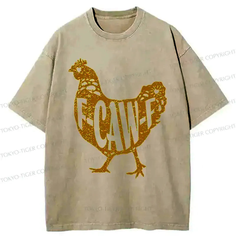 Kyoto-Lion Cock Crows Funny Washed T-Shirt