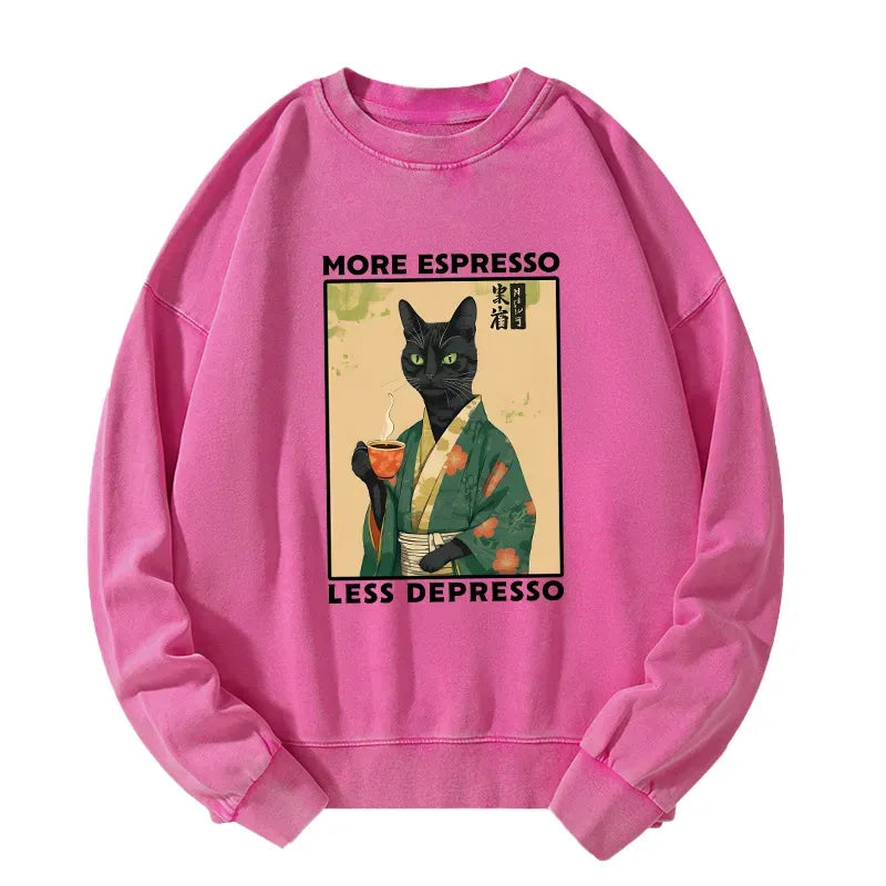 Kyoto-Lion More Caffeine Less Sadness Washed Sweatshirt
