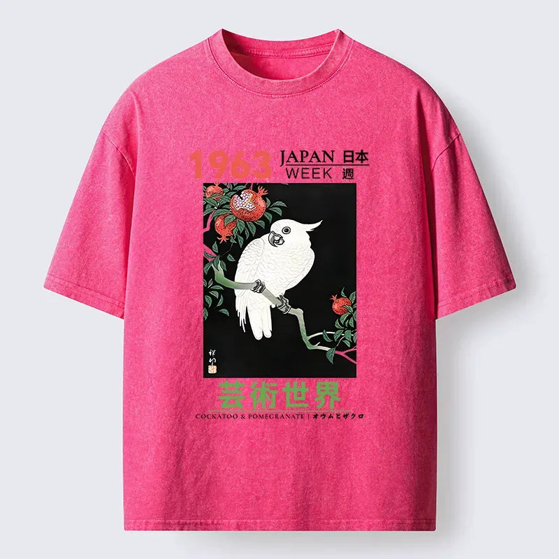 Japanese Vintage Parrot T-Shirt for Daily Wear
