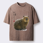 Washed Capybara T-Shirt for Daily Wear