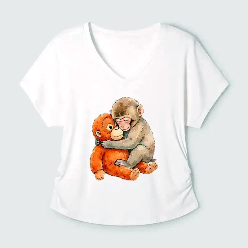 Japanese Culture Modal Dolman Sleeve T-Shirt for Women