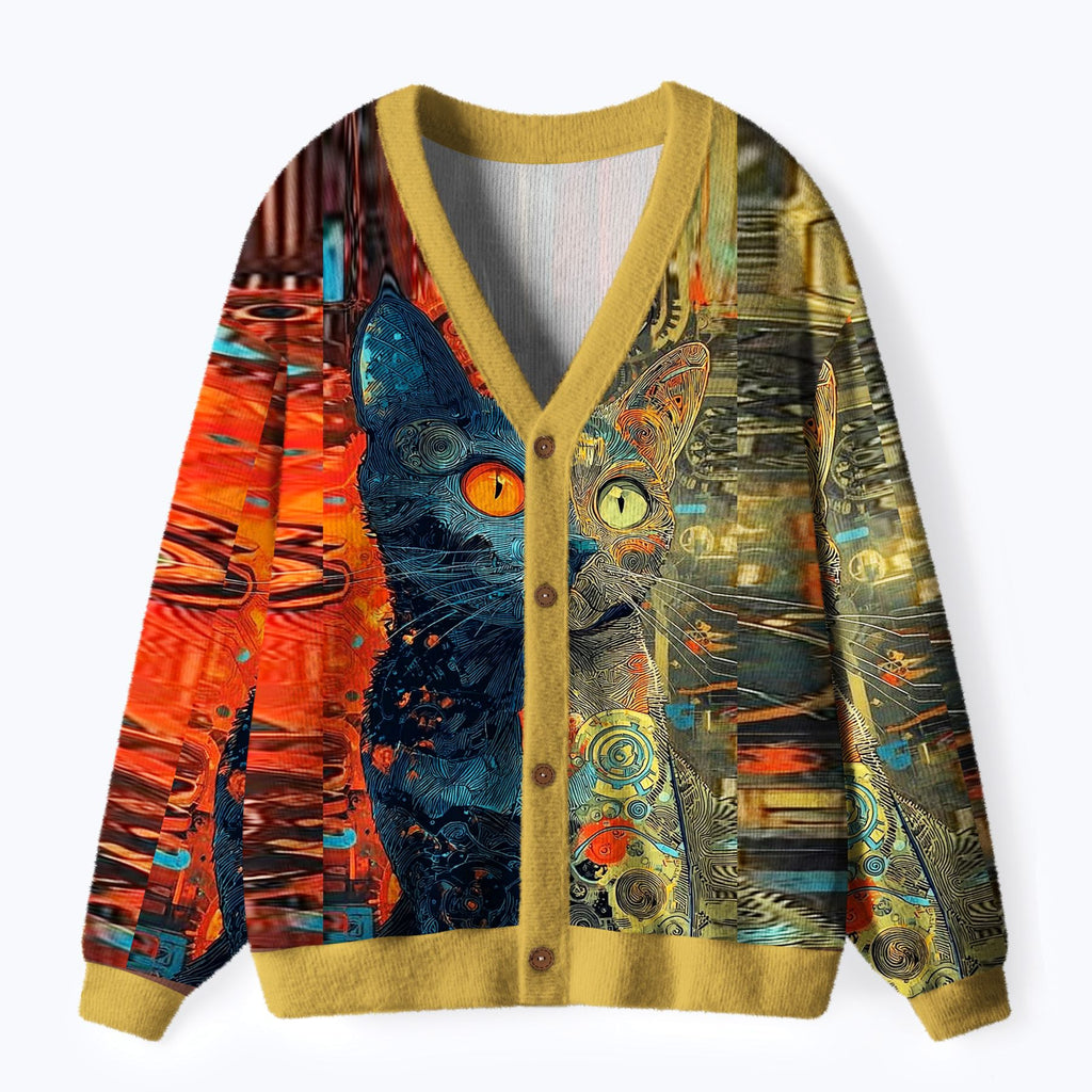 Japanese Mechanical Cat Ugly Cardigan