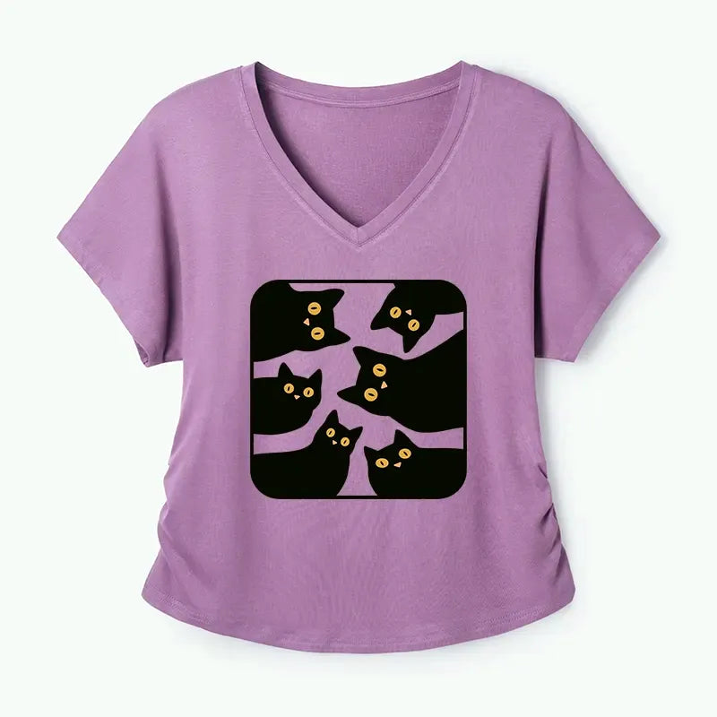 japanese cat t-shirt for women