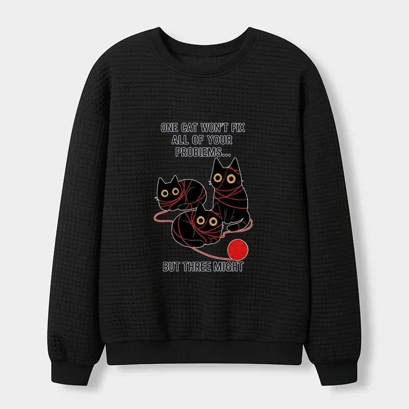 Trendy Three Cats Sweatshirt for Gift