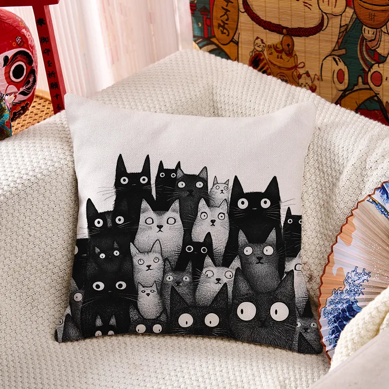 Kyoto-Lion The Judgmental Stare Of Cats Cushion Pillow