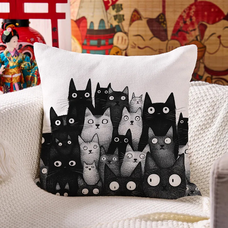 Kyoto-Lion The Judgmental Stare Of Cats Cushion Pillow