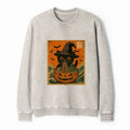 Kyoto-Lion Halloween Cat Eating Ramen Washed Terry Sweatshirt