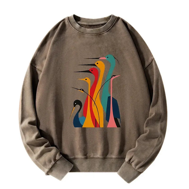 Kyoto Lion Cranes Sweatshirt for Spring Vacation