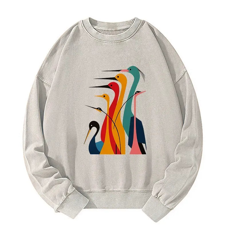 Kyoto Lion Cranes Sweatshirt for Spring Vacation