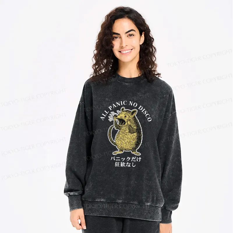 Kyoto-Lion All Panic No Disco Washed Sweatshirt