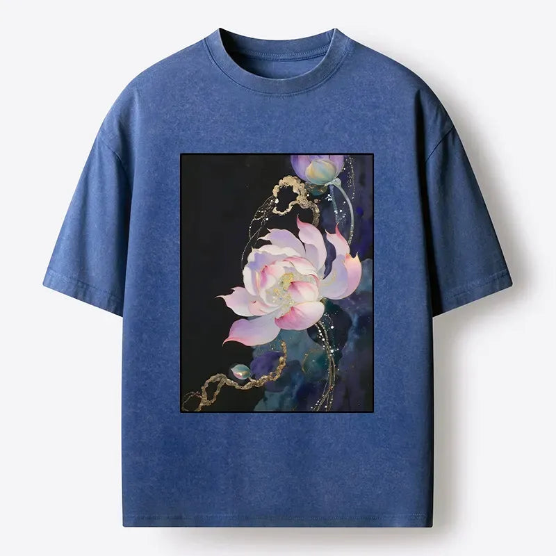 gold foil washed t-shirt free shipping
