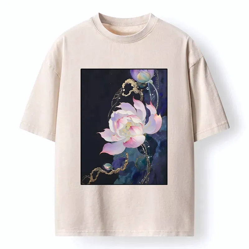 gold foil washed t-shirt free shipping