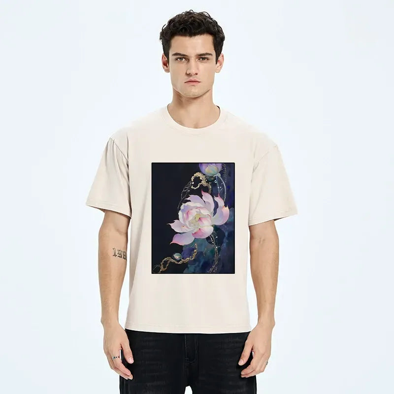 gold foil washed t-shirt free shipping
