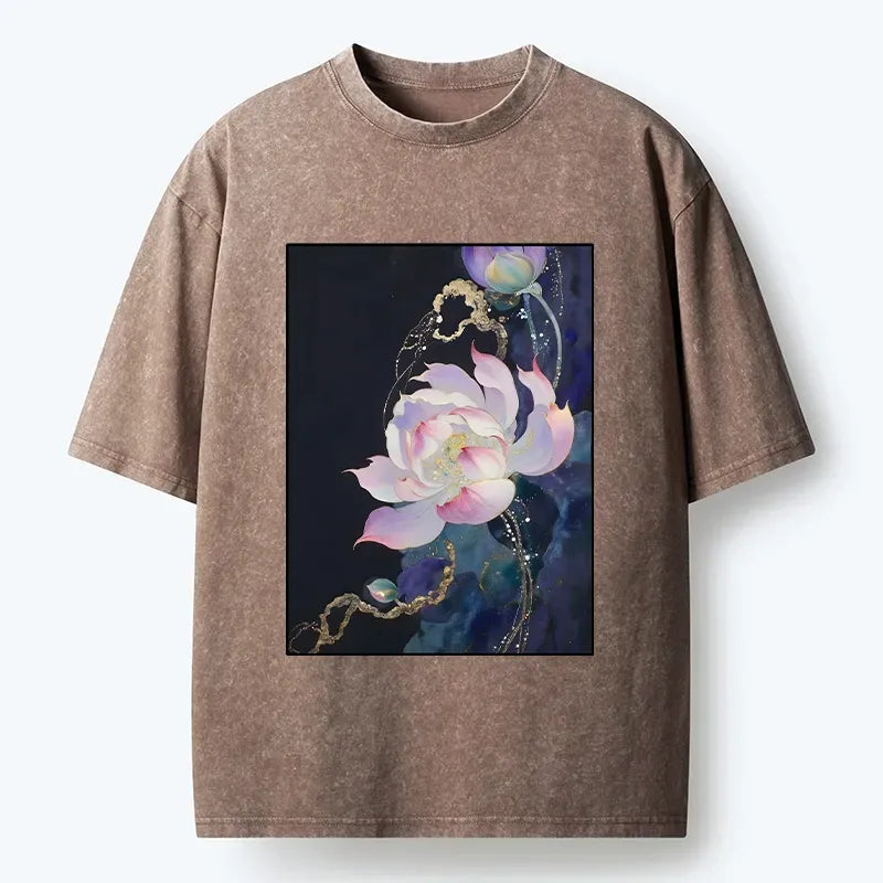 gold foil washed t-shirt free shipping