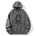 Kyoto-Lion Funny Fat Samurai Frog Washed Hoodie