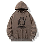 Funny Fat Samurai Frog Hoodie for Daily Wear