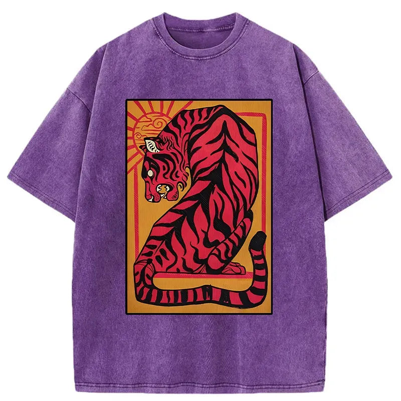 Vintage Washed Tiger Tee for Daily Wear