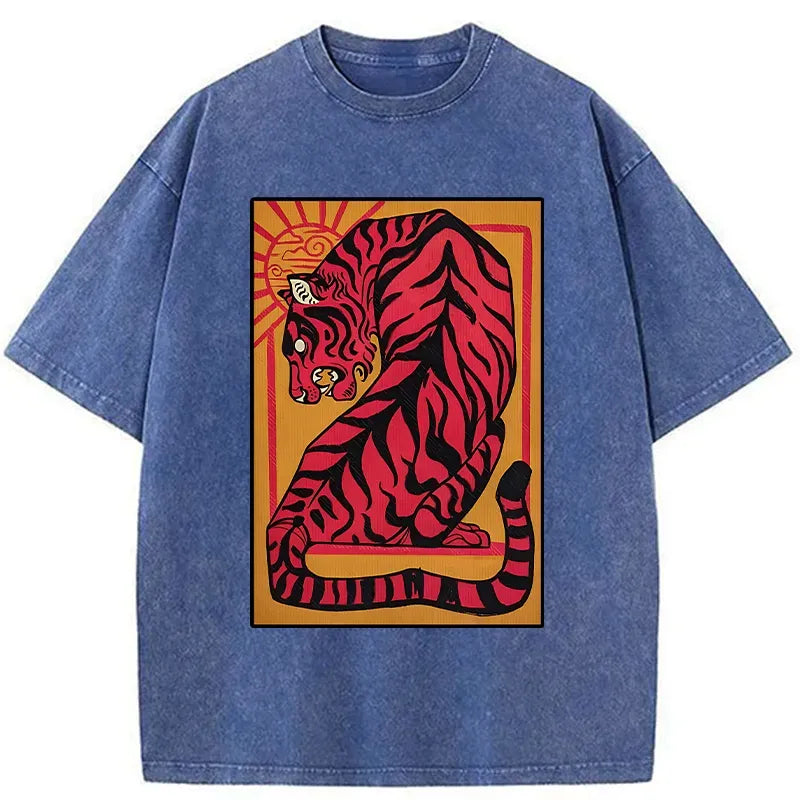 Vintage Washed Tiger Tee for Daily Wear