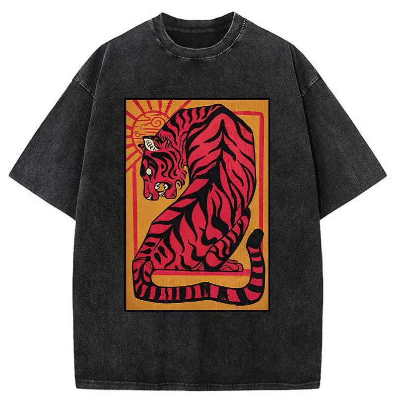 Japanese Tiger Woodblock Print Unisex T-Shirt