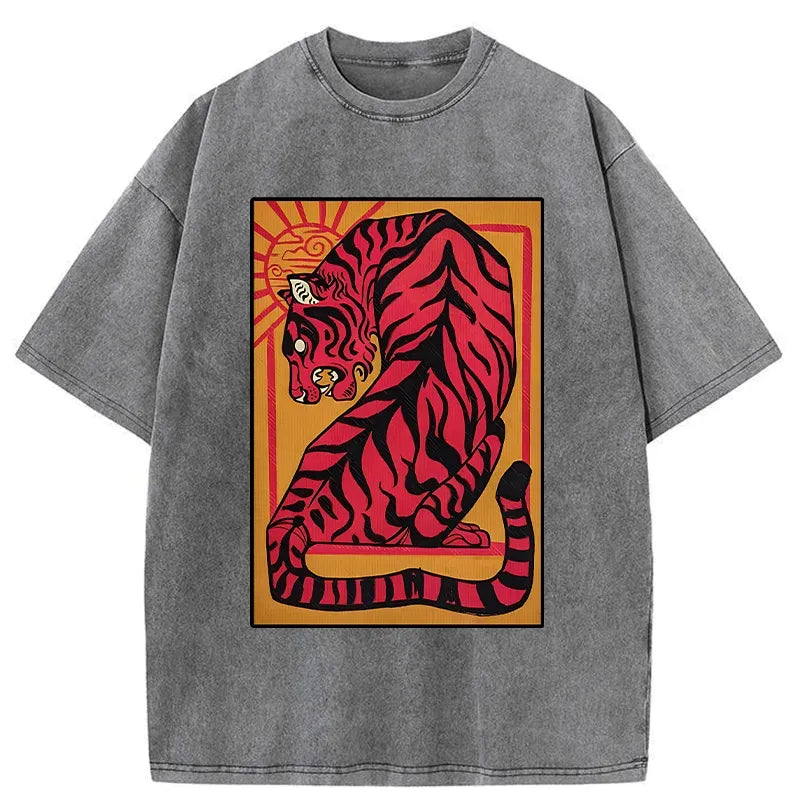 Japanese Ukiyo-e Tiger Shirt with Free Shipping