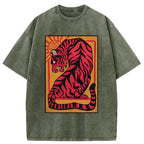 Vintage Washed Tiger Tee for Daily Wear